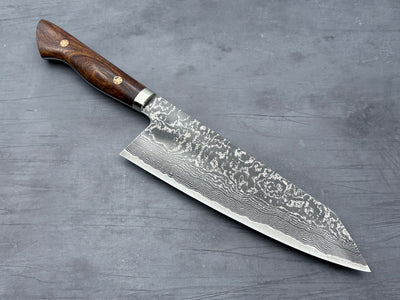 Shigeki Tanaka R2 Damascus Ironwood Extra-Tall Kiritsuke Gyuto 210mm