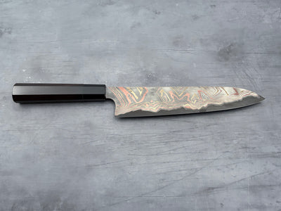 Hatsukokoro Irodori Blue #2 Rainbow Damascus Gyuto 240mm