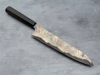 Hatsukokoro Irodori Blue #2 Rainbow Damascus Gyuto 240mm