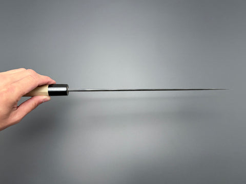 Naoki Mazaki White #2 Kurouchi Nashiji Sujihiki 300mm