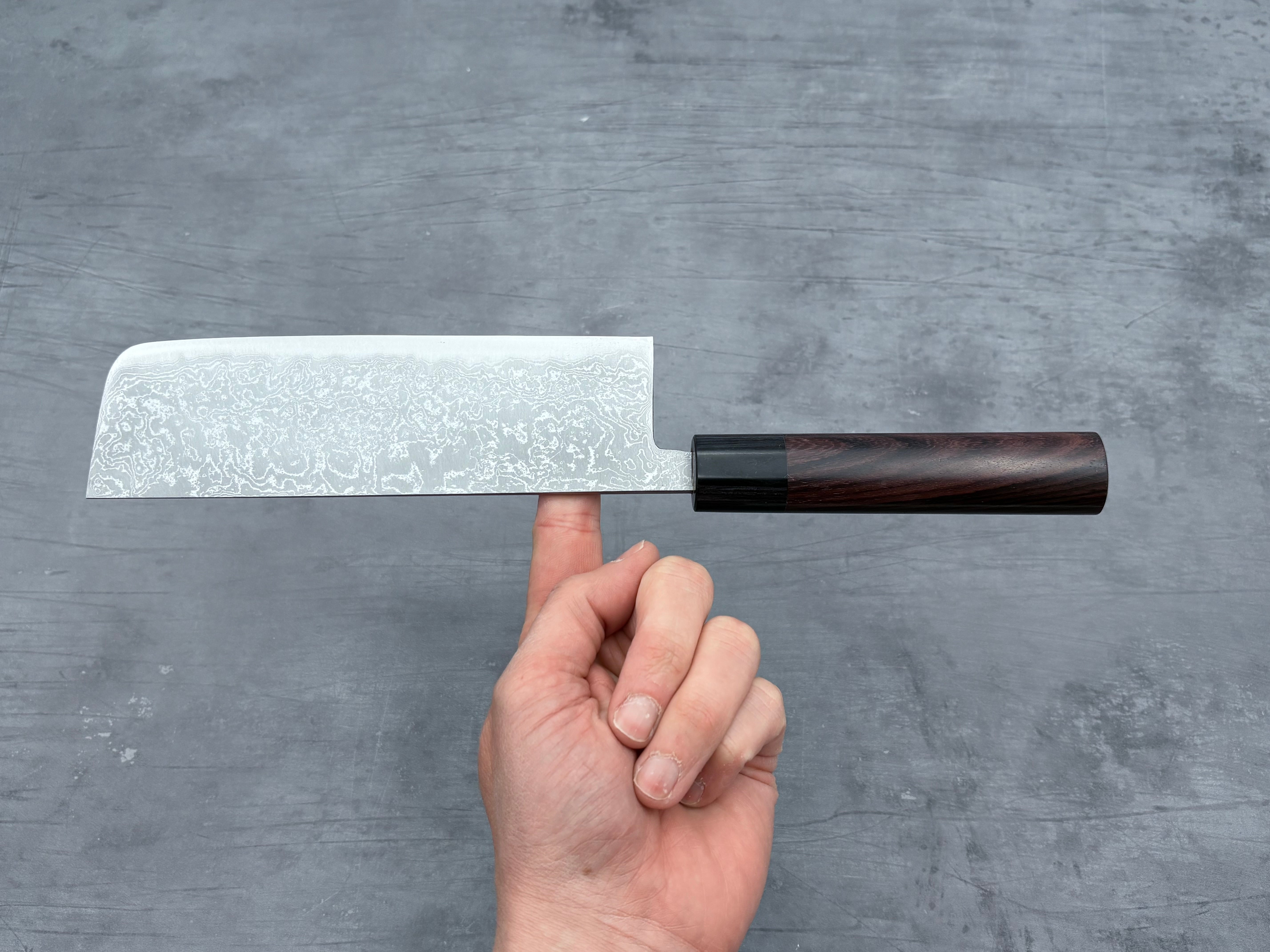 Tsutomu Kajiwara Blue #2 Damascus Nakiri