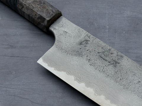 Hatsukokoro Ryusui Blue #2 Damascus Santoku