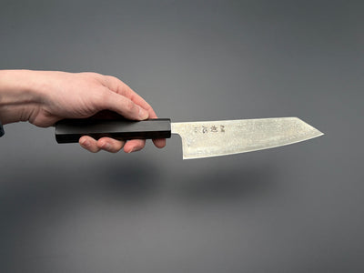 Hatsukokoro Hikari SLD Kurozome Damascus Kiritsuke Santoku