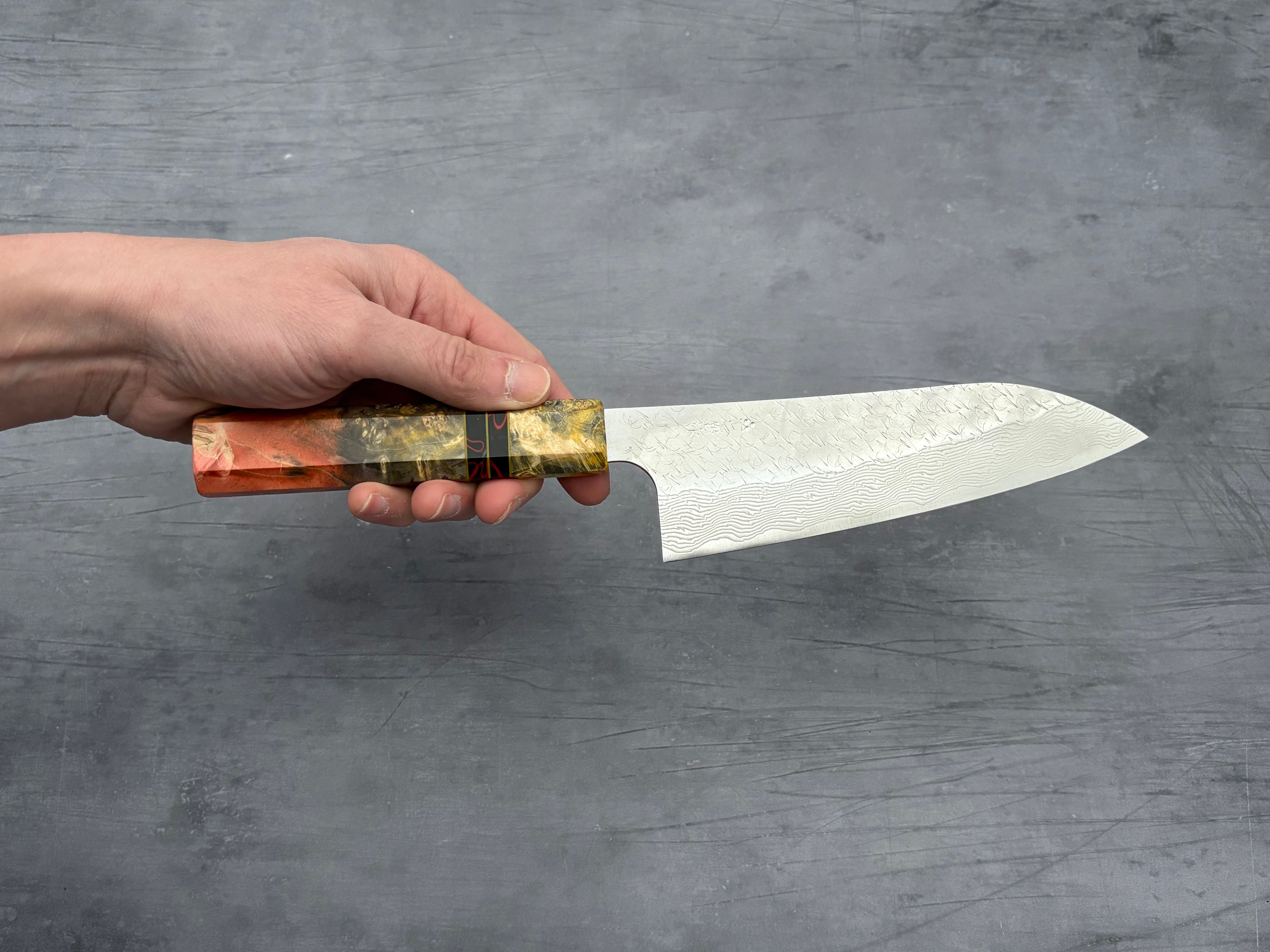 Nigara Hamono SG STRIX Damascus Santoku x Letshandlethis