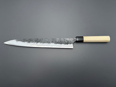 Naoki Mazaki White #2 Kurouchi Nashiji Sujihiki 300mm