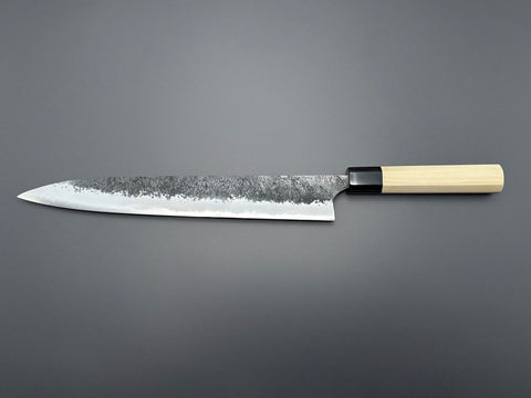 Naoki Mazaki White #2 Kurouchi Nashiji Sujihiki 300mm
