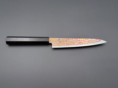 Hatsukokoro Kujaku V-Toku2 Rainbow Damascus Petty 150mm