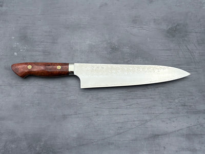 Yoshimi Kato SG2 Tsuchime Gyuto 210mm with karin wood handle