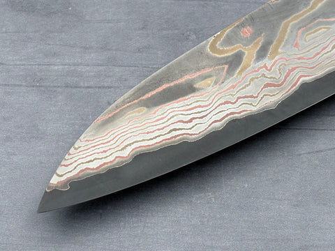 Hatsukokoro Irodori Blue #2 Rainbow Damascus Gyuto 240mm