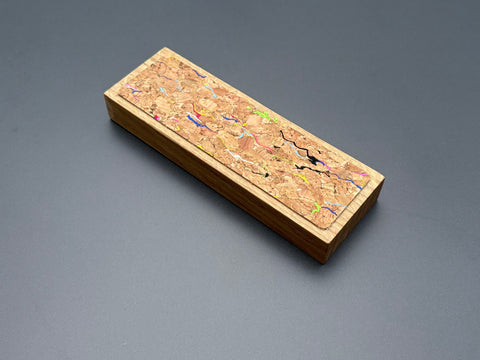 Handmade Oak & Rainbow Cork Magnetic Knife Rack