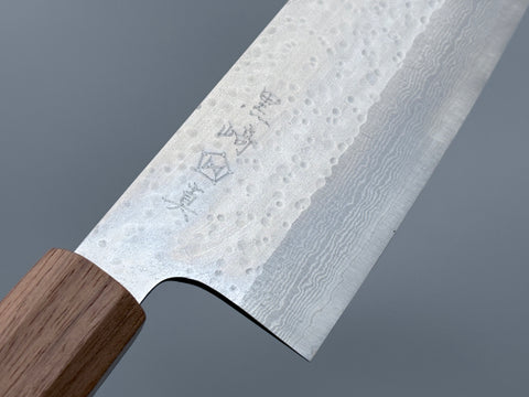 Makoto Kurosaki VG7 Damascus Tsuchime Santoku