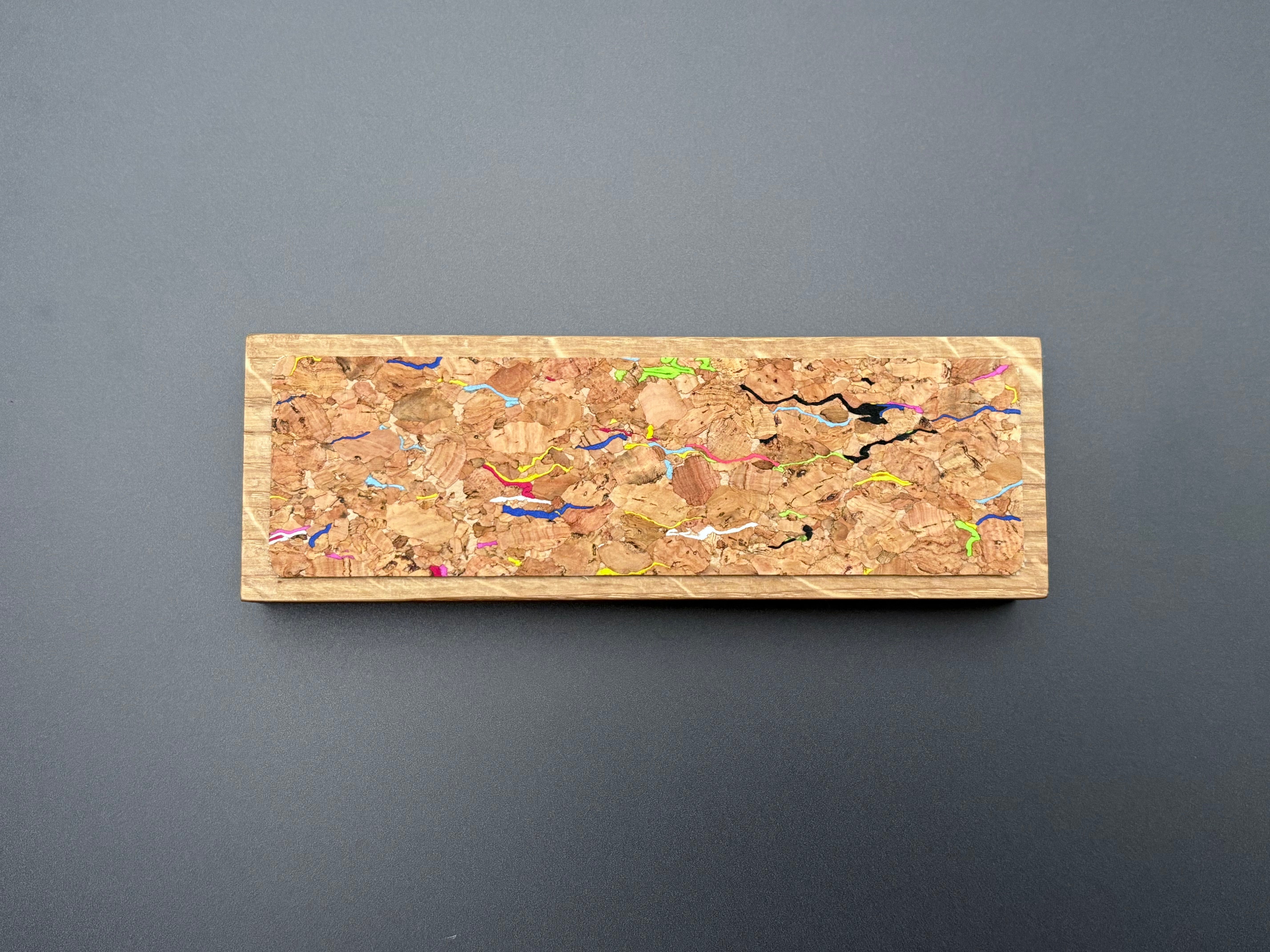 Handmade Oak & Rainbow Cork Magnetic Knife Rack