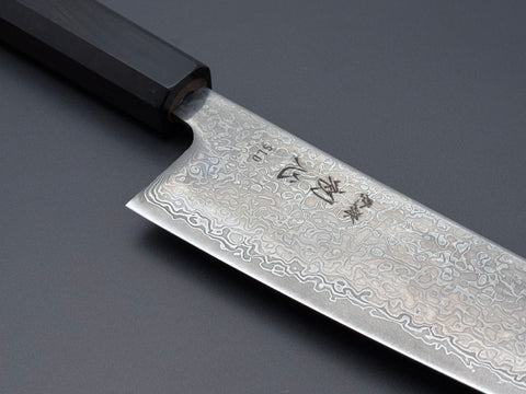 Hatsukokoro Hikari SLD Kurozome Damascus Kiritsuke Santoku