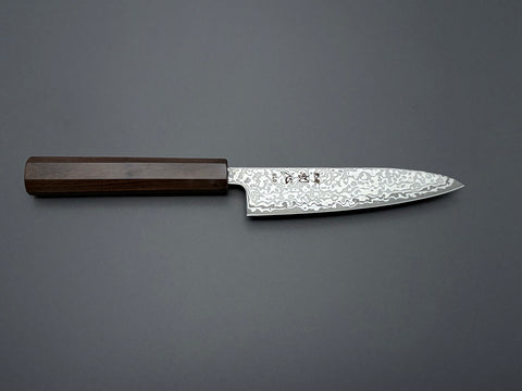 Hatsukokoro Hikari SLD Kurozome Damascus Petty 130mm