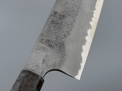 Hatsukokoro Ryusui Blue #2 Damascus Santoku