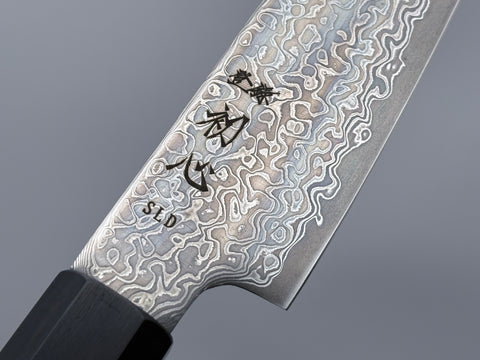 Hatsukokoro Hikari SLD Kurozome Damascus Kiritsuke Petty 125mm