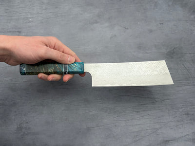 Nigara Hamono SG STRIX Damascus Nakiri x Letshandlethis