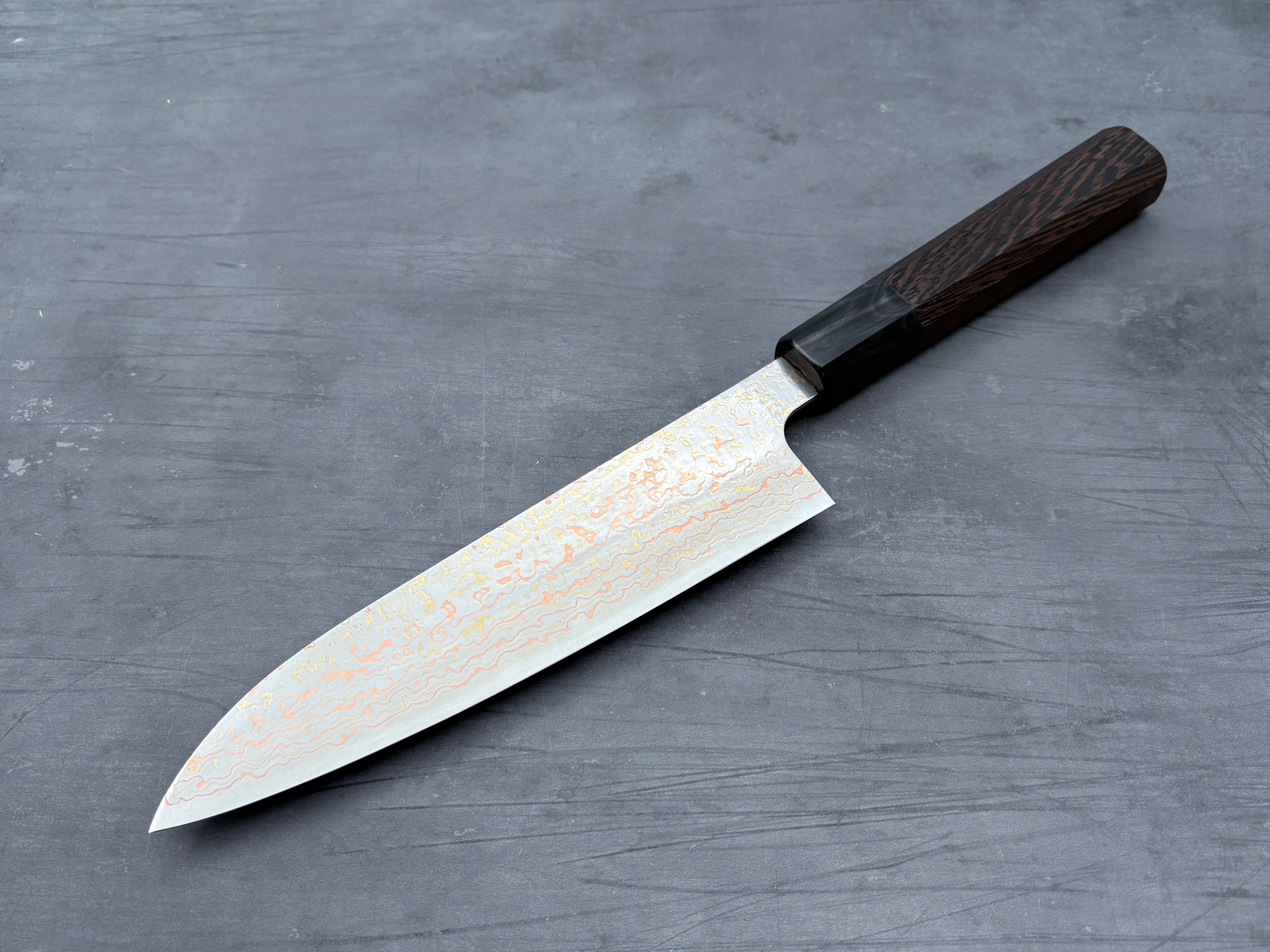 Takeshi Saji VG10 Rainbow Damascus Gyuto 180mm