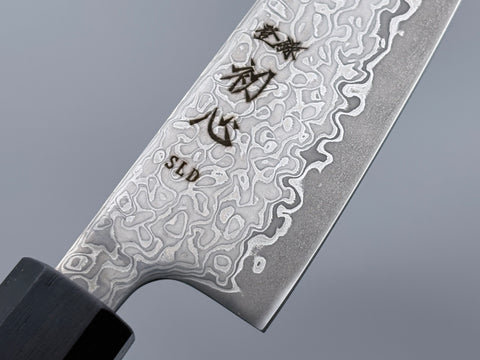 Hatsukokoro Hikari SLD Kurozome Damascus Petty 130mm