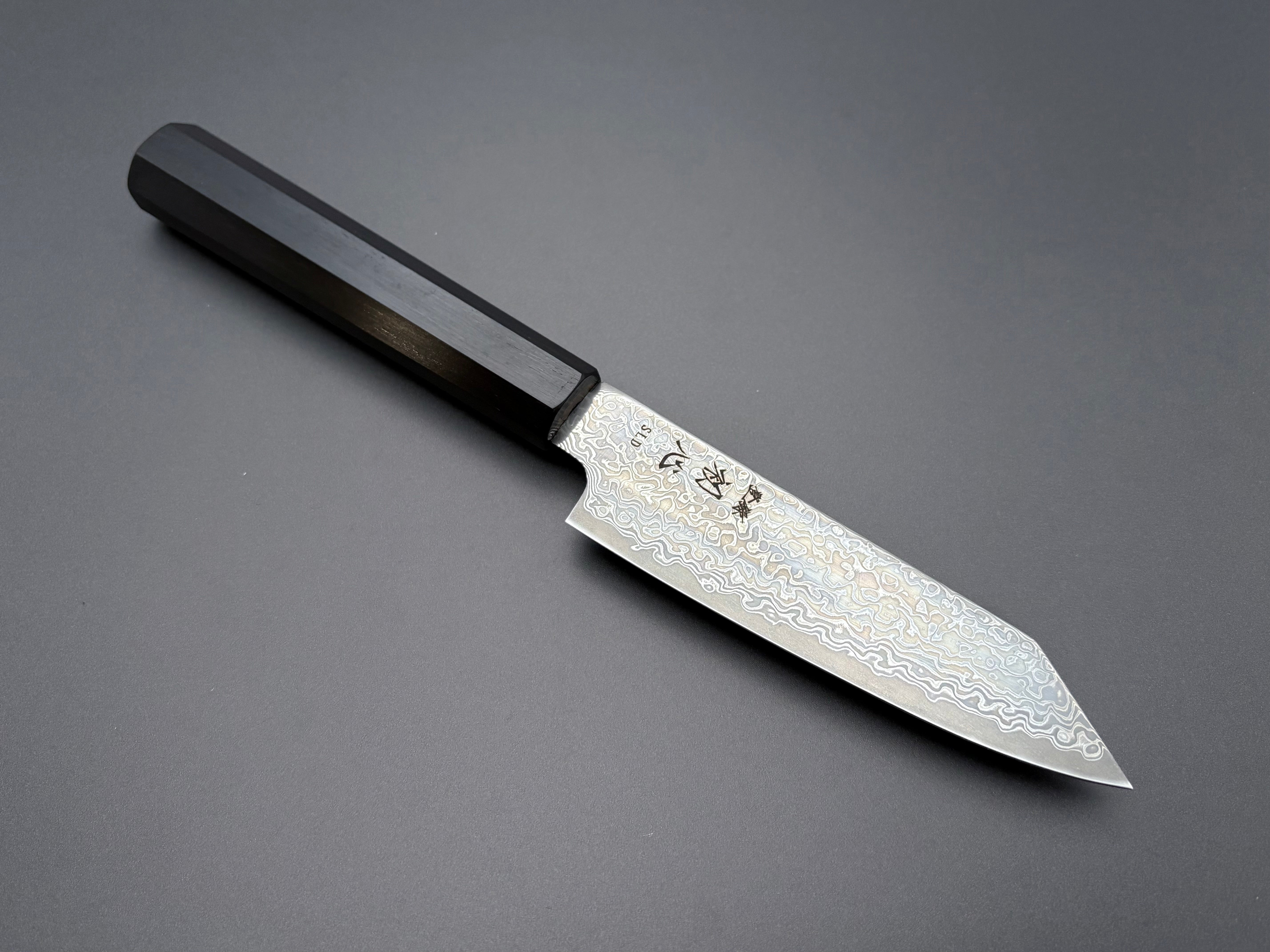 Hatsukokoro Hikari SLD Kurozome Damascus Kiritsuke Petty 125mm