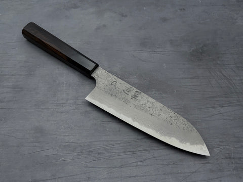 Hatsukokoro Ryusui Blue #2 Damascus Santoku