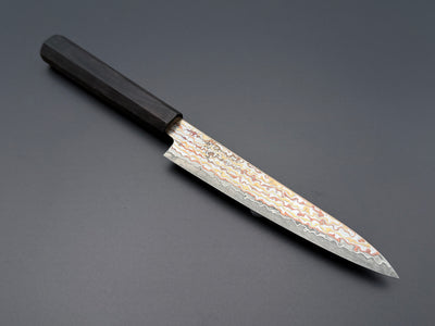 SECOND - Hatsukokoro Kujaku V-Toku2 Rainbow Damascus Petty 150mm