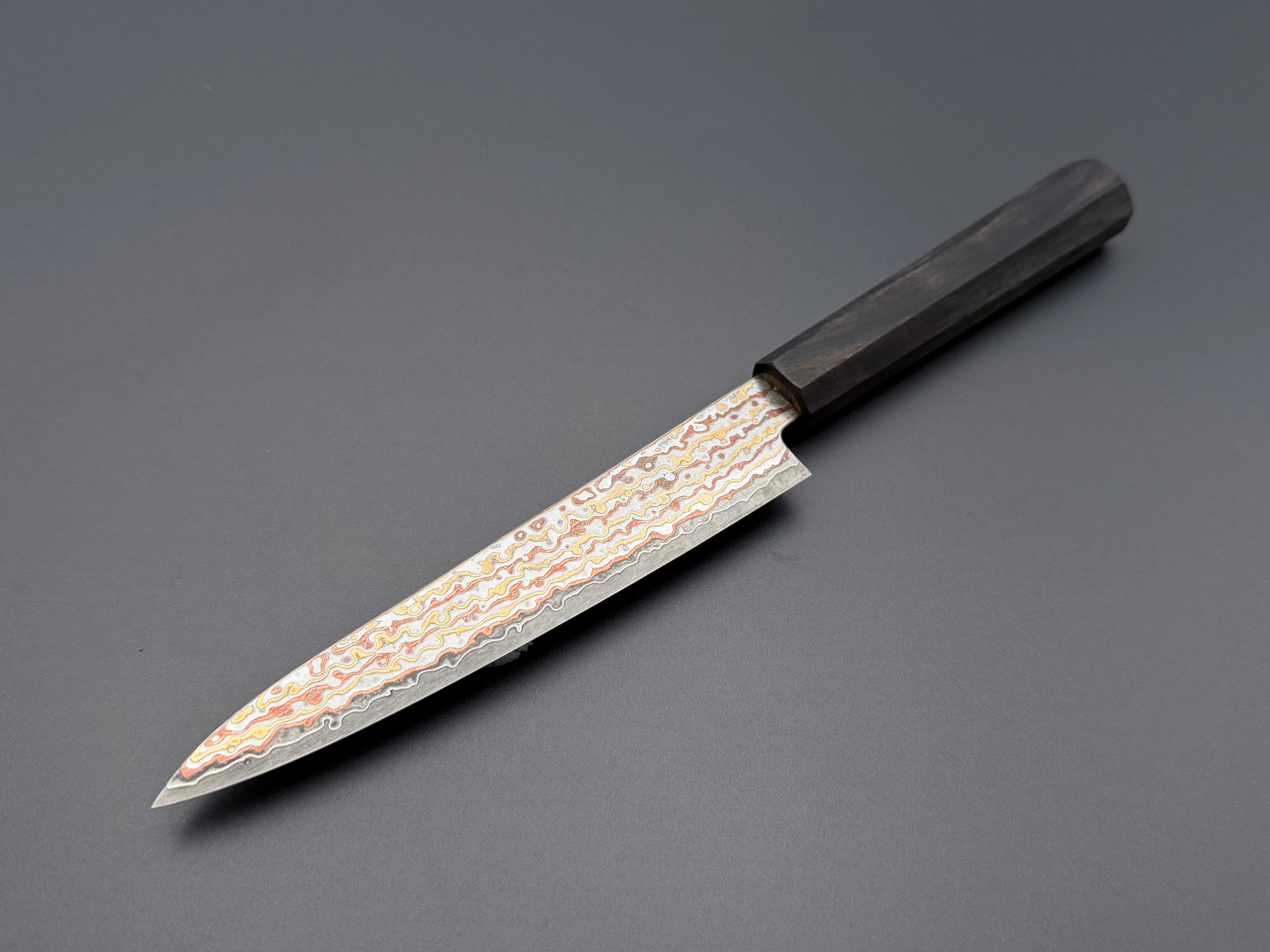 SECOND - Hatsukokoro Kujaku V-Toku2 Rainbow Damascus Petty 150mm