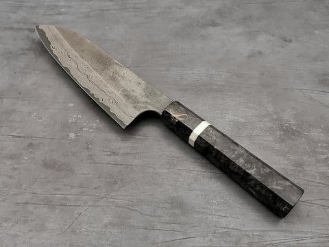 Nigara Hamono Silver 3 Damascus Santoku