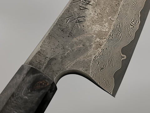 Nigara Hamono Silver 3 Damascus Santoku