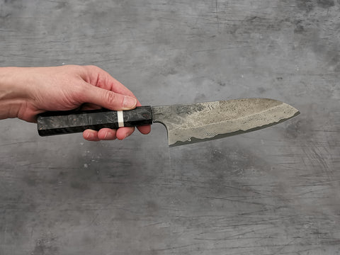 Nigara Hamono Silver 3 Damascus Santoku