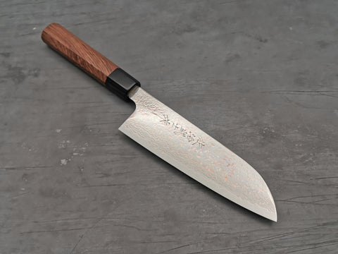 Takeshi Saji VG10 Rainbow Damascus Santoku