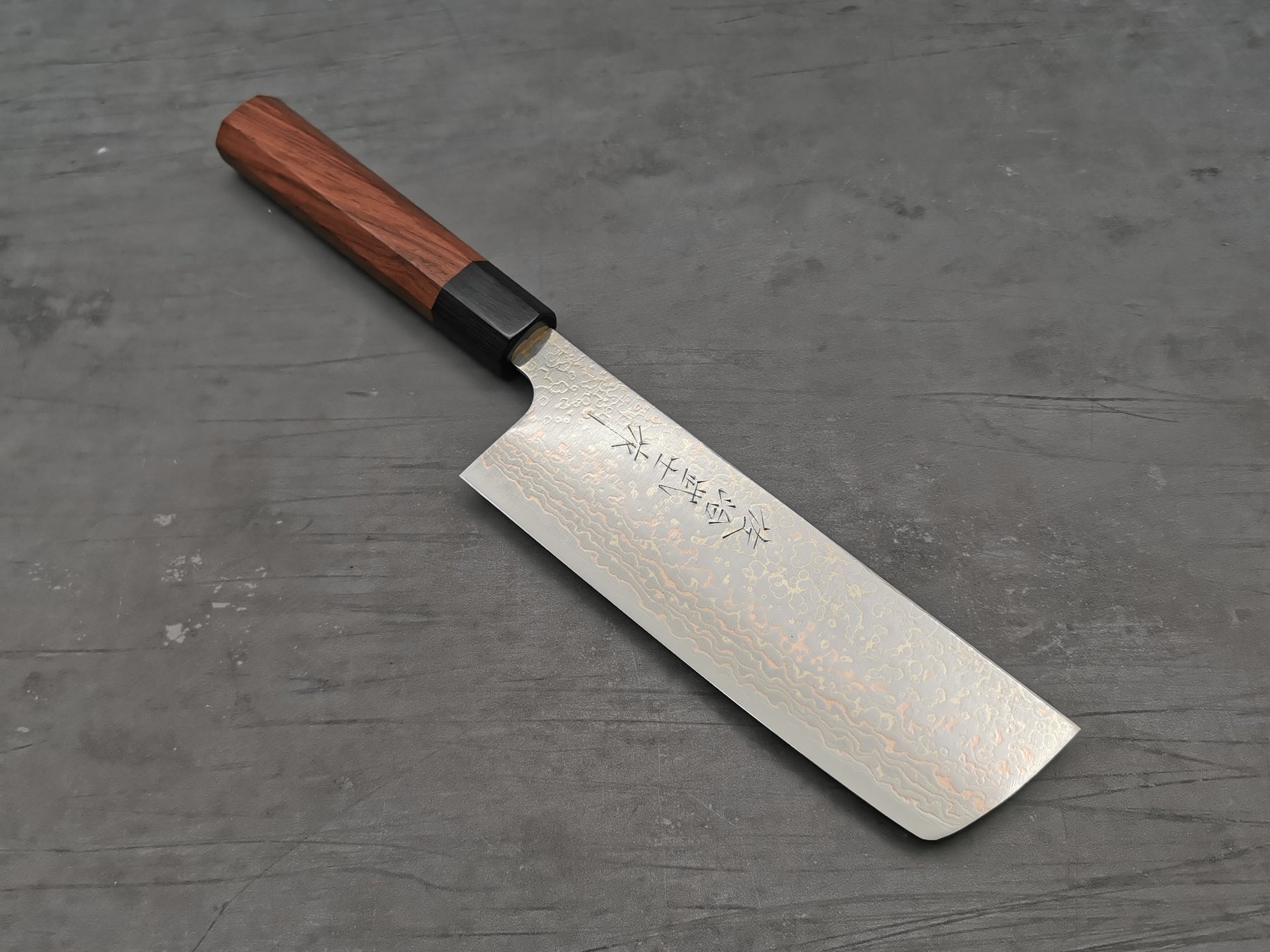 Takeshi Saji VG10 Rainbow Damascus Nakiri – Cutting Edge Knives