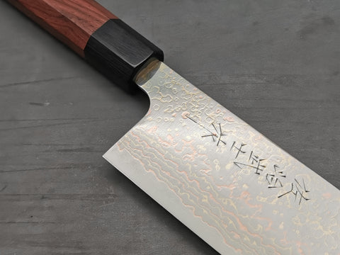 Takeshi Saji VG10 Rainbow Damascus Nakiri