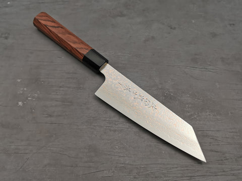 Takeshi Saji VG10 Rainbow Damascus Kengata Santoku