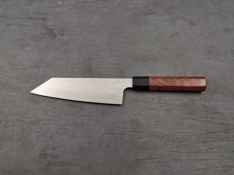 Takeshi Saji VG10 Rainbow Damascus Kengata Santoku