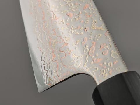 Takeshi Saji VG10 Rainbow Damascus Kengata Santoku