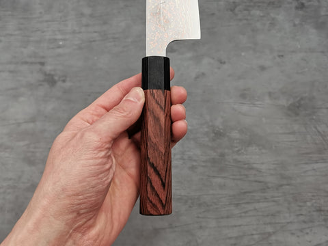 Takeshi Saji VG10 Rainbow Damascus Kengata Santoku