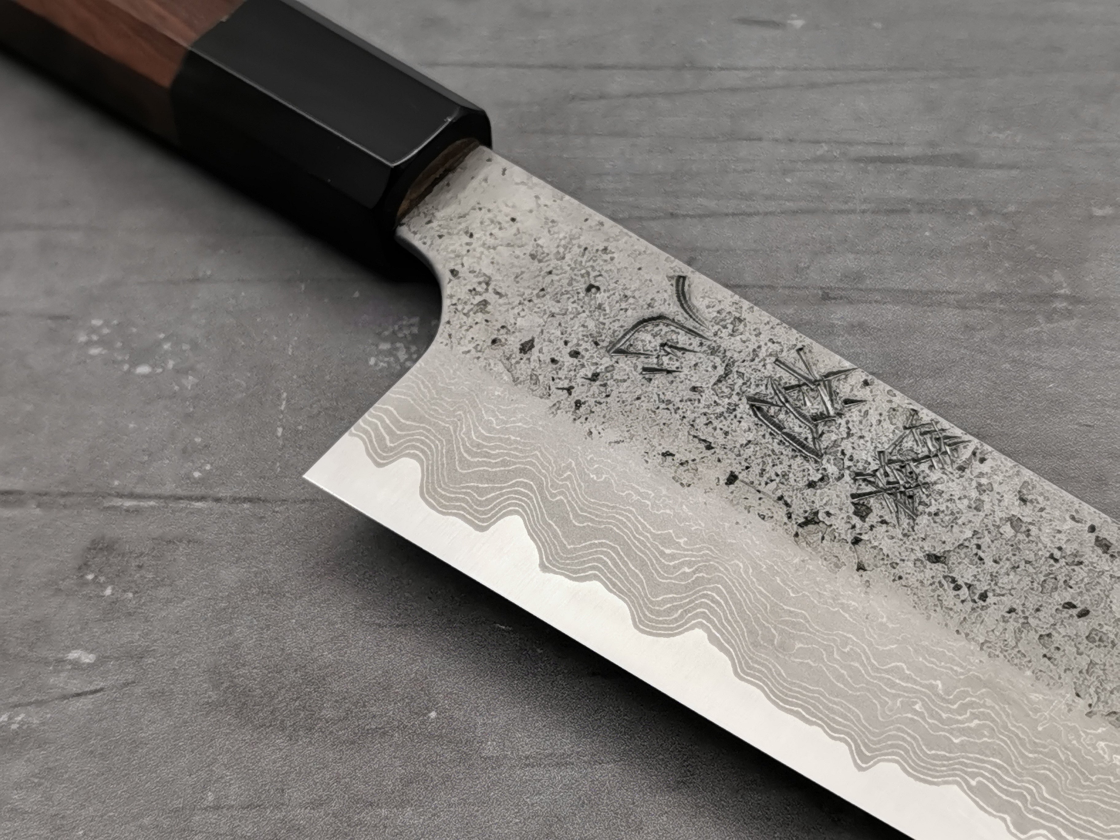 Hatsukokoro Blue #2 Damascus Bunka