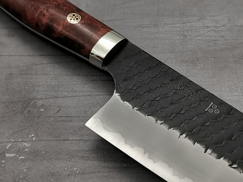 Nigara Hamono SG2 Tsuchime Santoku with Karin Wood Handle