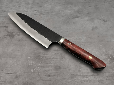 Nigara Hamono SG2 Tsuchime Santoku with Karin Wood Handle