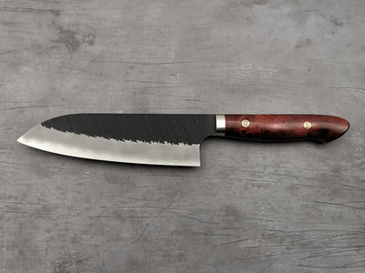 Nigara Hamono SG2 Tsuchime Santoku with Karin Wood Handle