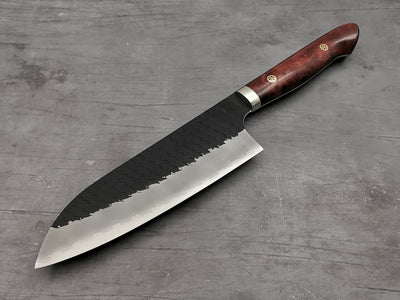 Nigara Hamono SG2 Tsuchime Santoku with Karin Wood Handle