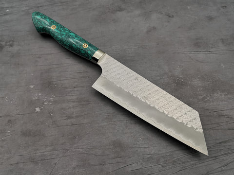 Nigara Hamono SG2 Tsuchime Kiritsuke Nakiri with Green Turquoise Handle