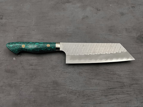 Nigara Hamono SG2 Tsuchime Kiritsuke Nakiri with Green Turquoise Handle