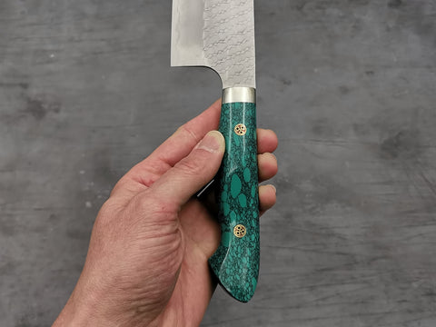 Nigara Hamono SG2 Tsuchime Kiritsuke Nakiri with Green Turquoise Handle