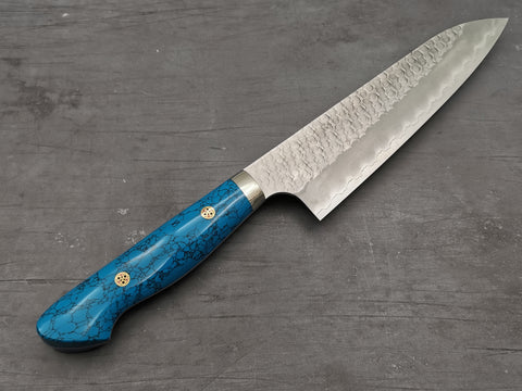 Nigara Hamono SG2 Tsuchime Gyuto 210mm with Turquoise Handle