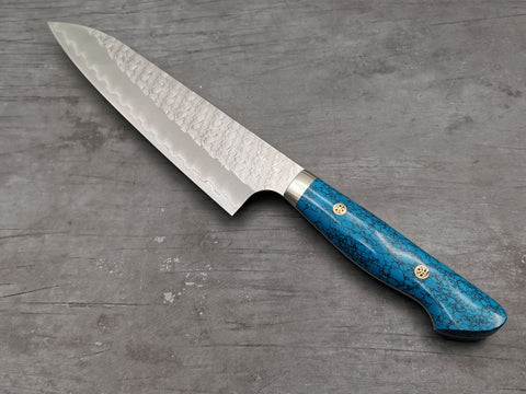 Nigara Hamono SG2 Tsuchime Gyuto 210mm with Turquoise Handle