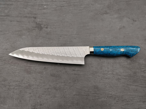 Nigara Hamono SG2 Tsuchime Gyuto 210mm with Turquoise Handle