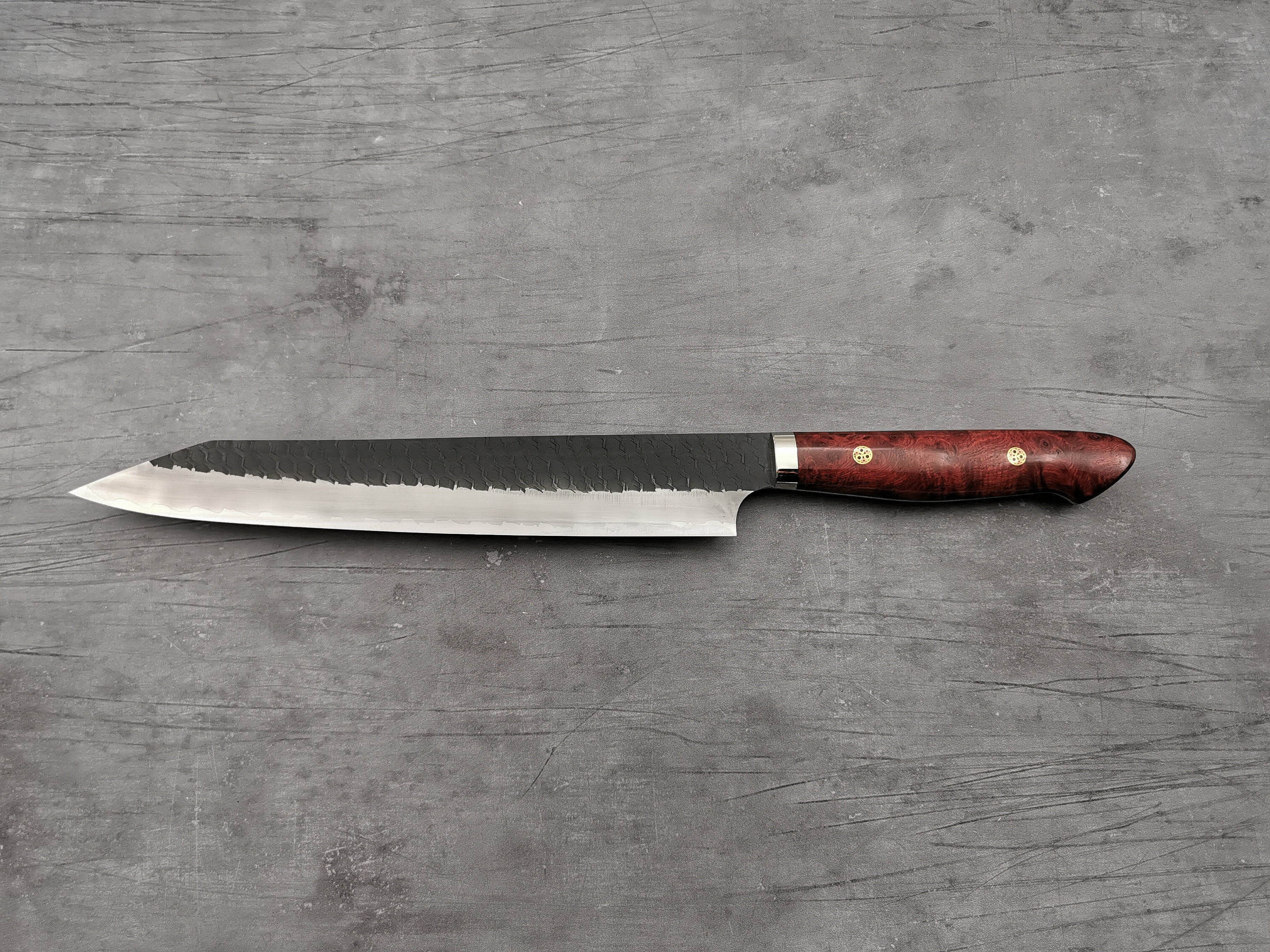 Nigara Hamono SG2 Tsuchime Kiritsuke Sujihiki 255mm with Karin Wood Handle