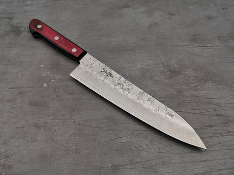 Tsunehisa Ginsan Nashiji Gyuto 210mm (Red Yo Handle)